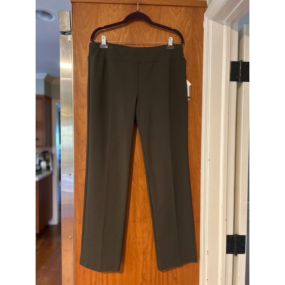 NWT size 14 Olive pull on INSIGHT NY BCP8909B STRAIGHT LEG SCUBA PANT stretch